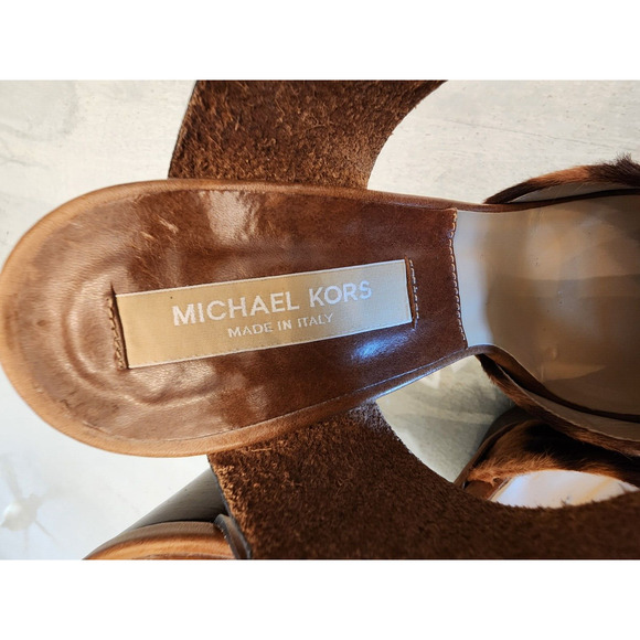 Michael Kors womens Animal print Leopard platform heels size 37.5 - Picture 7 of 10